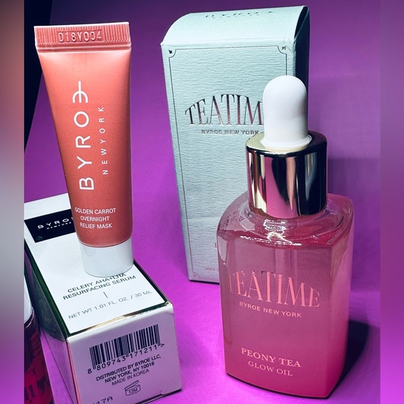 Byroe TeaTime Peony, Celery AHA Serum & Carrot Mask Bundle. New - Picture 8 of 11